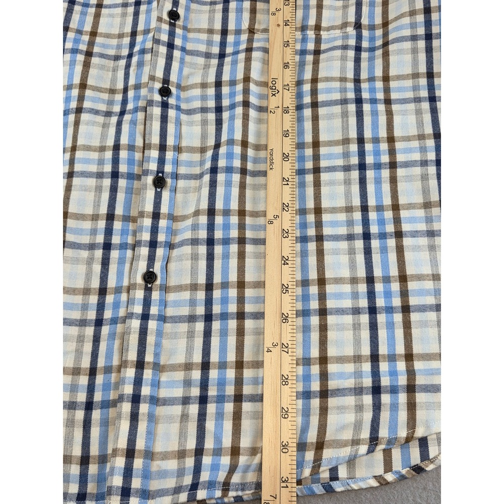 US Polo Assn Blue Brown Plaid Button Down Long Sleeve Preppy Classic 3XL NWT - Picture 5 of 10
